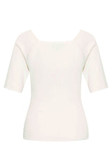 Zilch Bambus Top Trekvartærmer Off White #farve_off-white