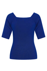 Zilch Bambus Top Trekvartærmer Royal Blue #farve_royal-blue