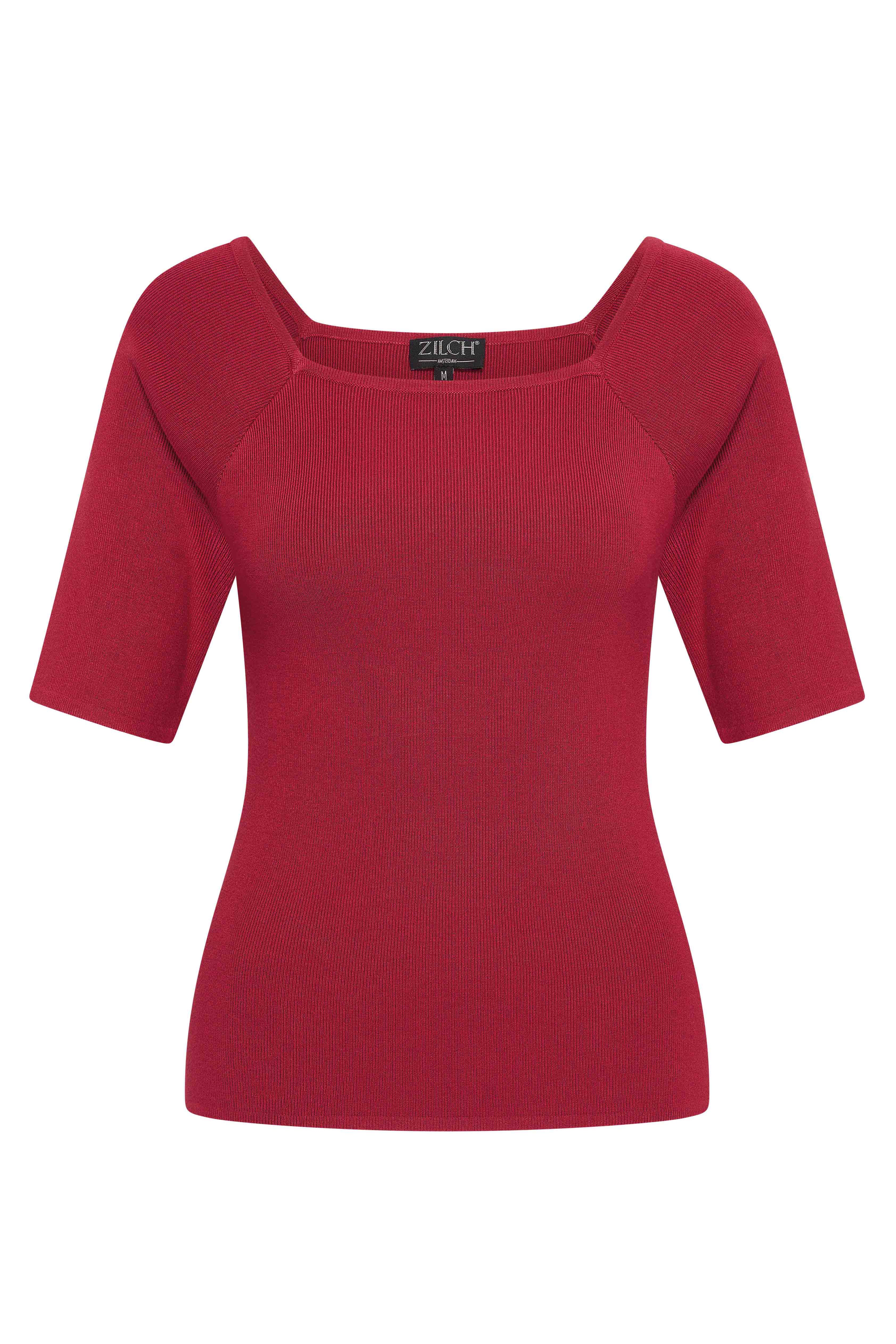 Zilch Bambus Top Trekvartærmer Ruby #farve_ruby