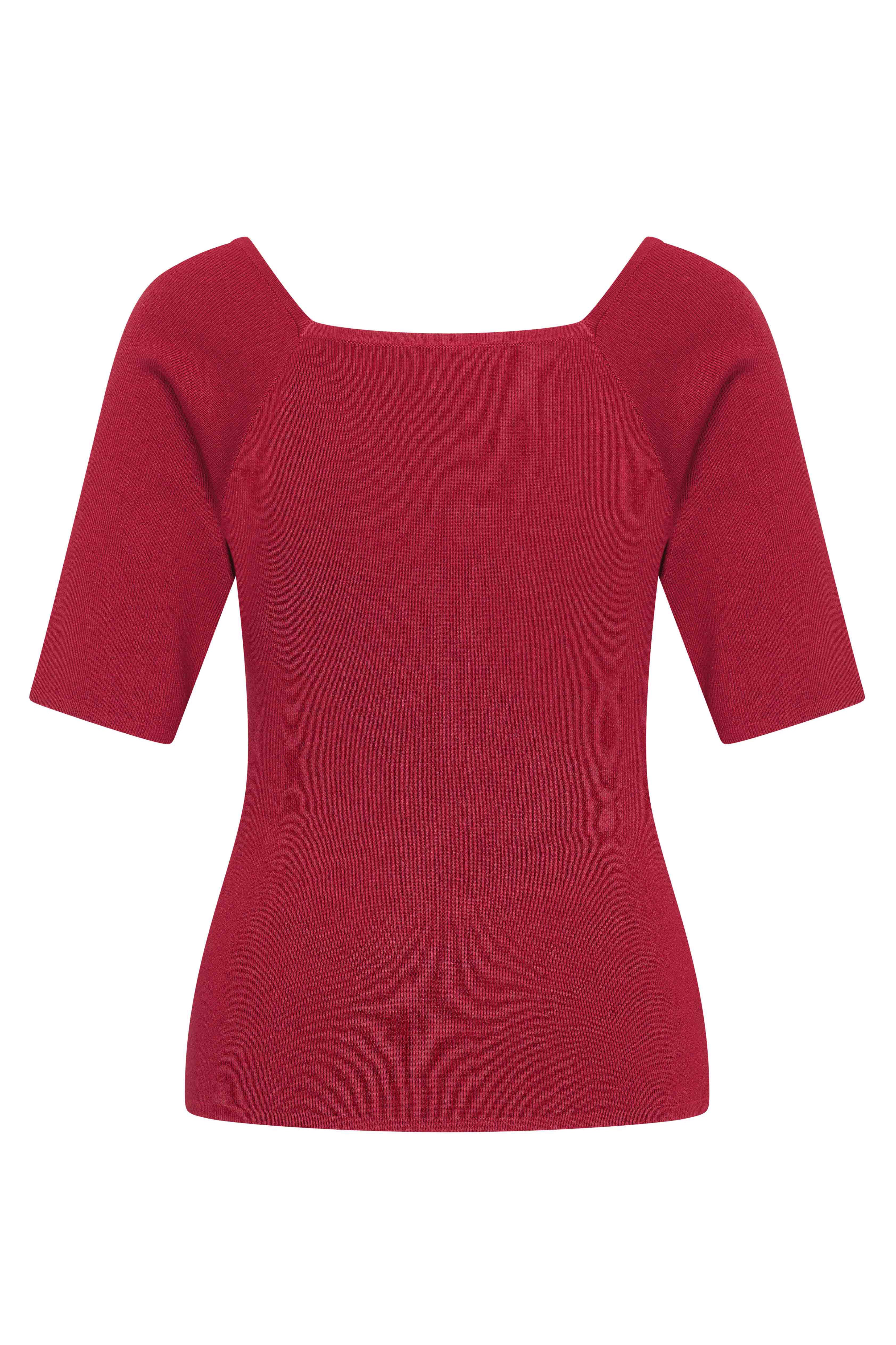 Zilch Bambus Top Trekvartærmer Ruby #farve_ruby