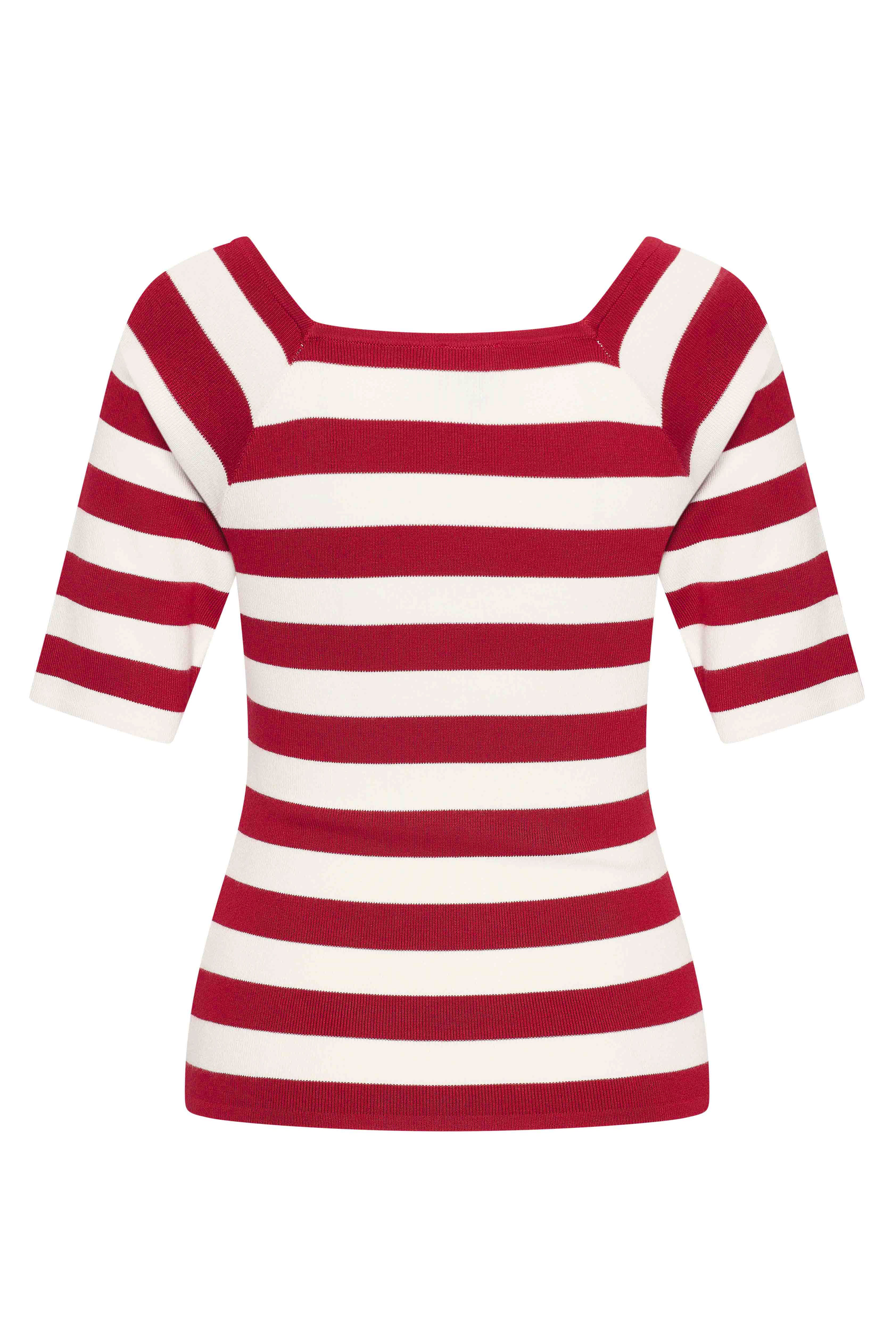 Zilch Bambus Top Trekvartærmer Stripe Ruby #farve_stripe-ruby