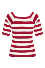 Zilch Bambus Top Trekvartærmer Stripe Ruby #farve_stripe-ruby