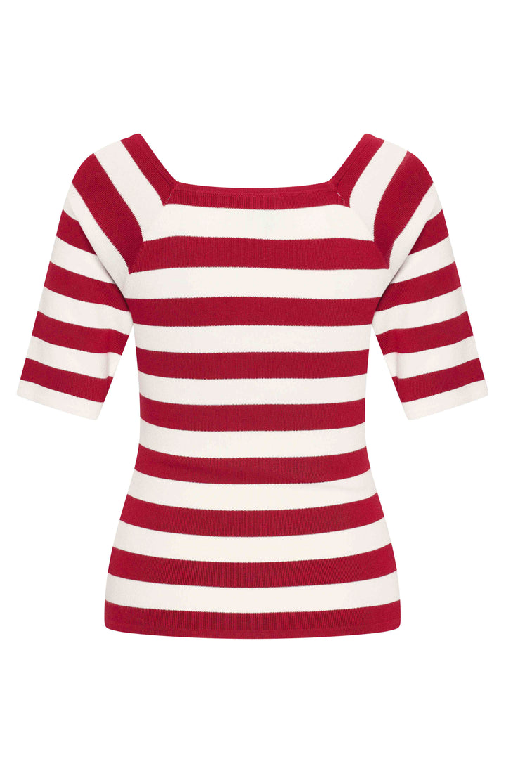 Zilch Bambus Top Trekvartærmer Stripe Ruby #farve_stripe-ruby