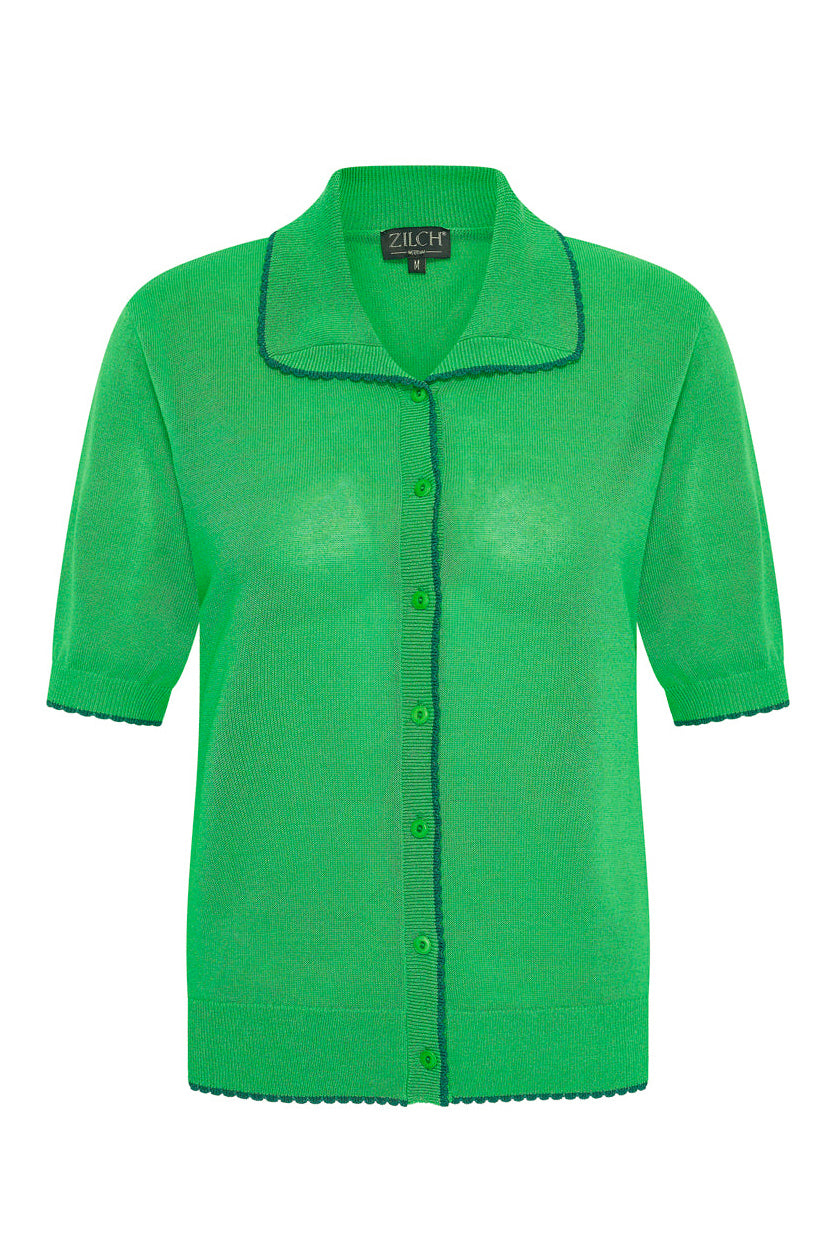 Zilch Cardigan Shortsleeve Bright Green #farve_bright-green
