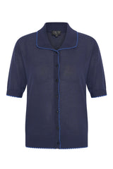Zilch Cardigan Shortsleeve Navy #farve_navy