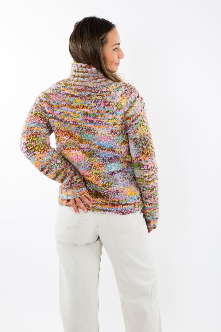 Fuza Wool Butterfly Sweater High Neck - Multi