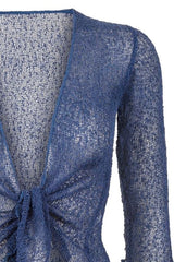Sophies Ensfarvet bolero Denim Blå #farve_denim-blue
