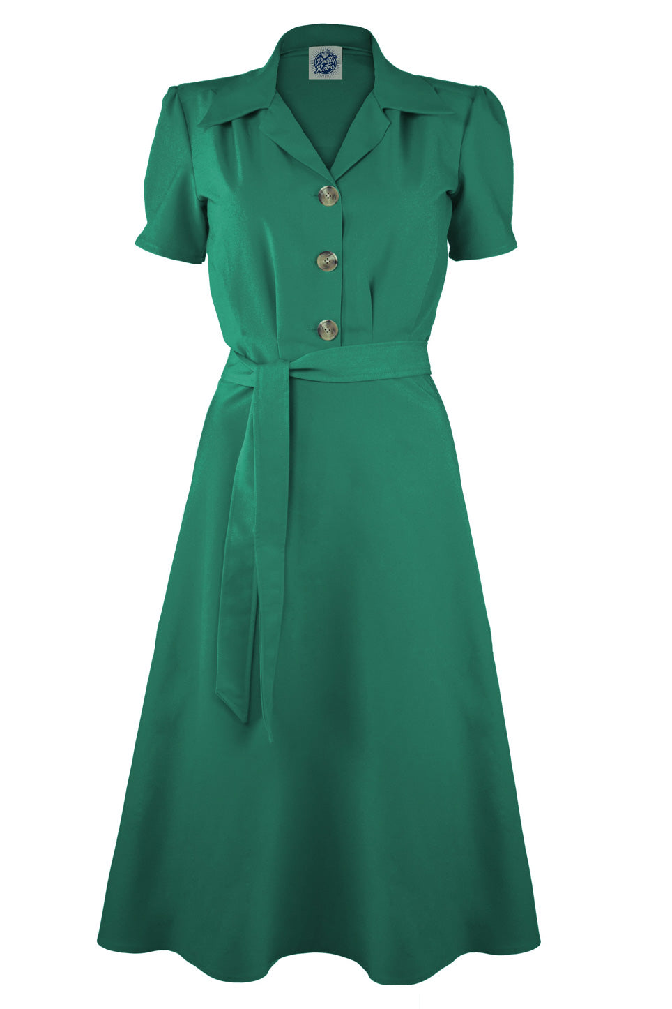 Pretty Retro Shirt Dress - Green