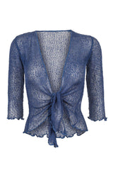Sophies Ensfarvet bolero Denim Blå #farve_denim-blue