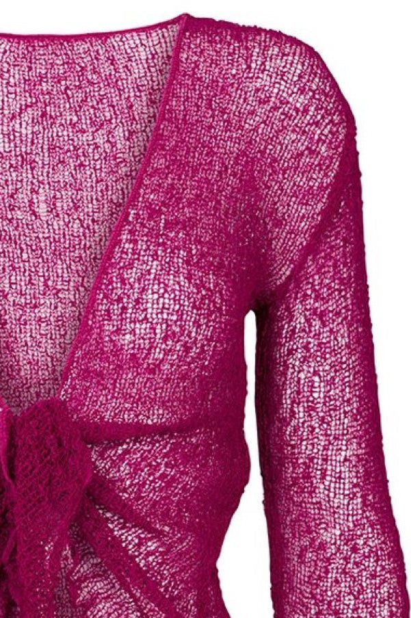 Sophies Ensfarvet bolero Dark Cerise #farve_dark-cerise