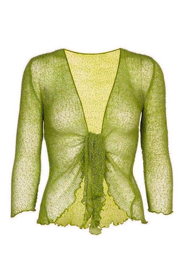 Sophies Ensfarvet bolero Kiwi Grøn #farve_kiwi