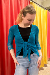 Sophies Ensfarvet bolero Petrol #farve_petrol