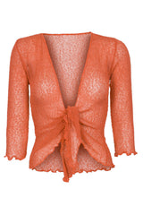Sophies Ensfarvet bolero Peach Orange #farve_peach-orange