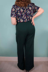 Weekend Doll High Waist Wide Leg Trousers #farve_bottle-green