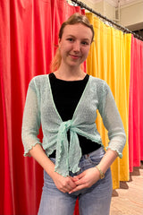 Sophies Ensfarvet bolero baby blå 
