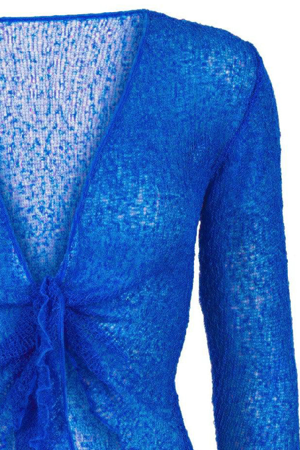 Sophies Ensfarvet bolero Royal Blue Cobalt koboltblå #farve_royal-blue