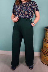 Weekend Doll High Waist Wide Leg Trousers #farve_bottle-green