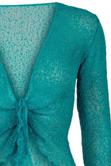 Sophies Ensfarvet bolero Petrol #farve_petrol