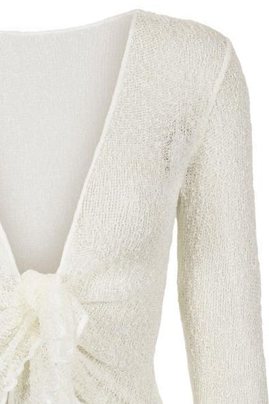 Sophies Ensfarvet bolero Off White #farve_off-white