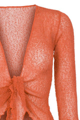 Sophies Ensfarvet bolero Peach Orange #farve_peach-orange