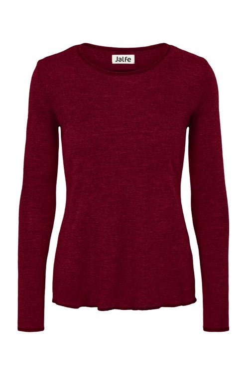 Jalfe Uldbluse Langærmet #farve_bordeaux