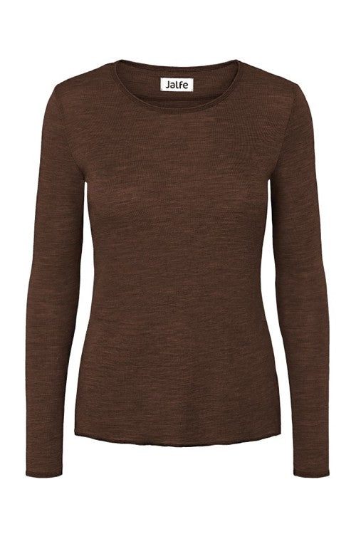 Jalfe Uldbluse Langærmet #farve_brown