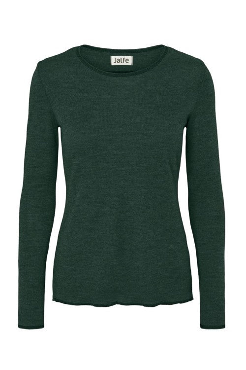 Jalfe Uldbluse Langærmet #farve_dark-green