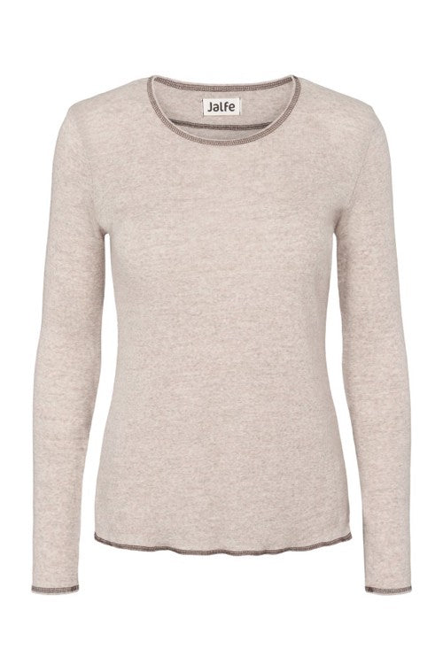 Jalfe Uldbluse Langærmet  Natur Sand #farve_light-sand