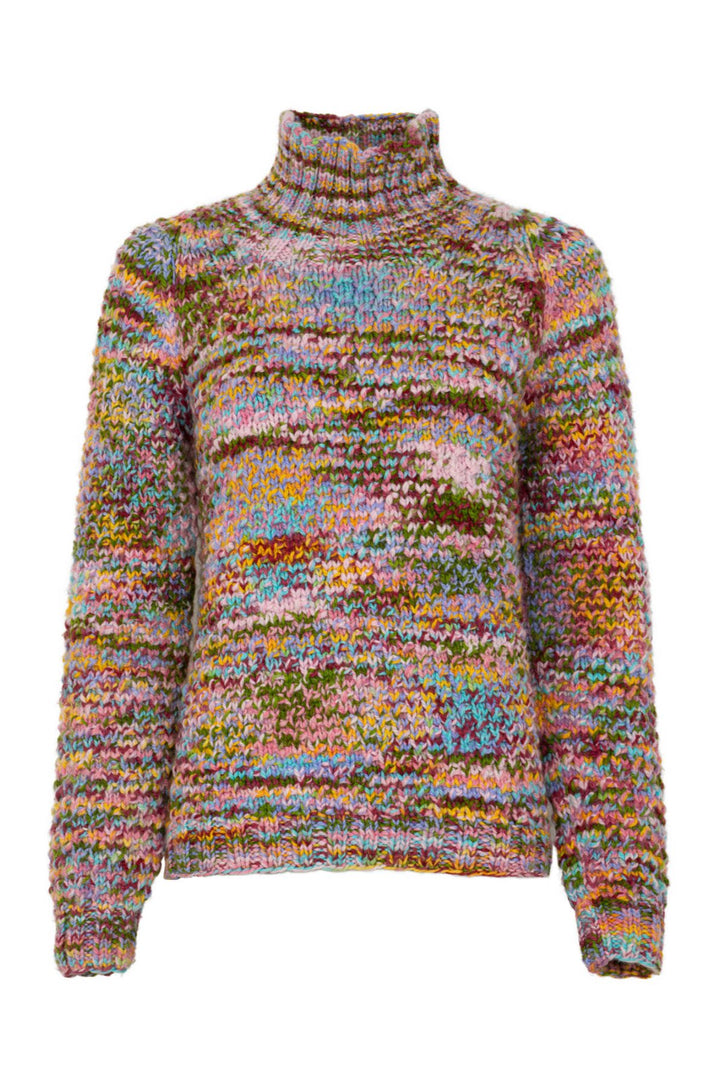 Fuza Wool Butterfly Sweater High Neck - Multi