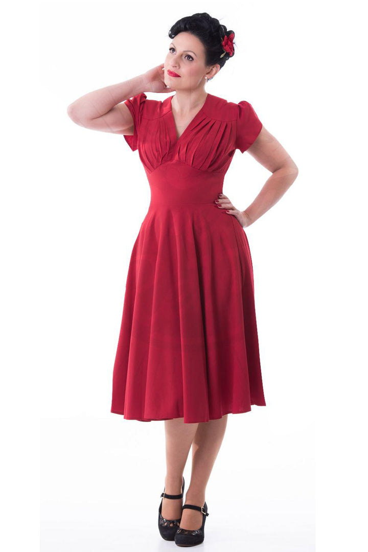 Pretty Retro Swing Dress #farve_red