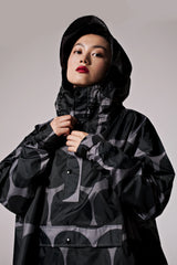 Rainkiss Rain Poncho - Black Polka