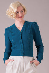 Emmy Design The Susie Q Cardigan Mallard Blue - Sophies.dk #farve_mallard-blue