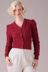 Emmy Design The Susie Q Cardigan Burgundy Rød - Sophies.dk #farve_burgundy