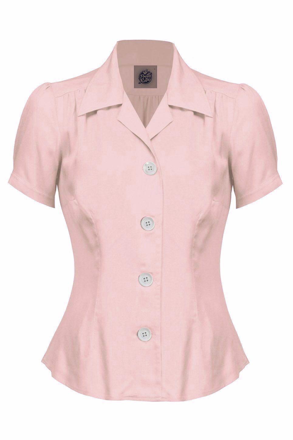 Pretty Retro 40's Blouse - Blush Pink-Pretty Retro-Sophies.dk