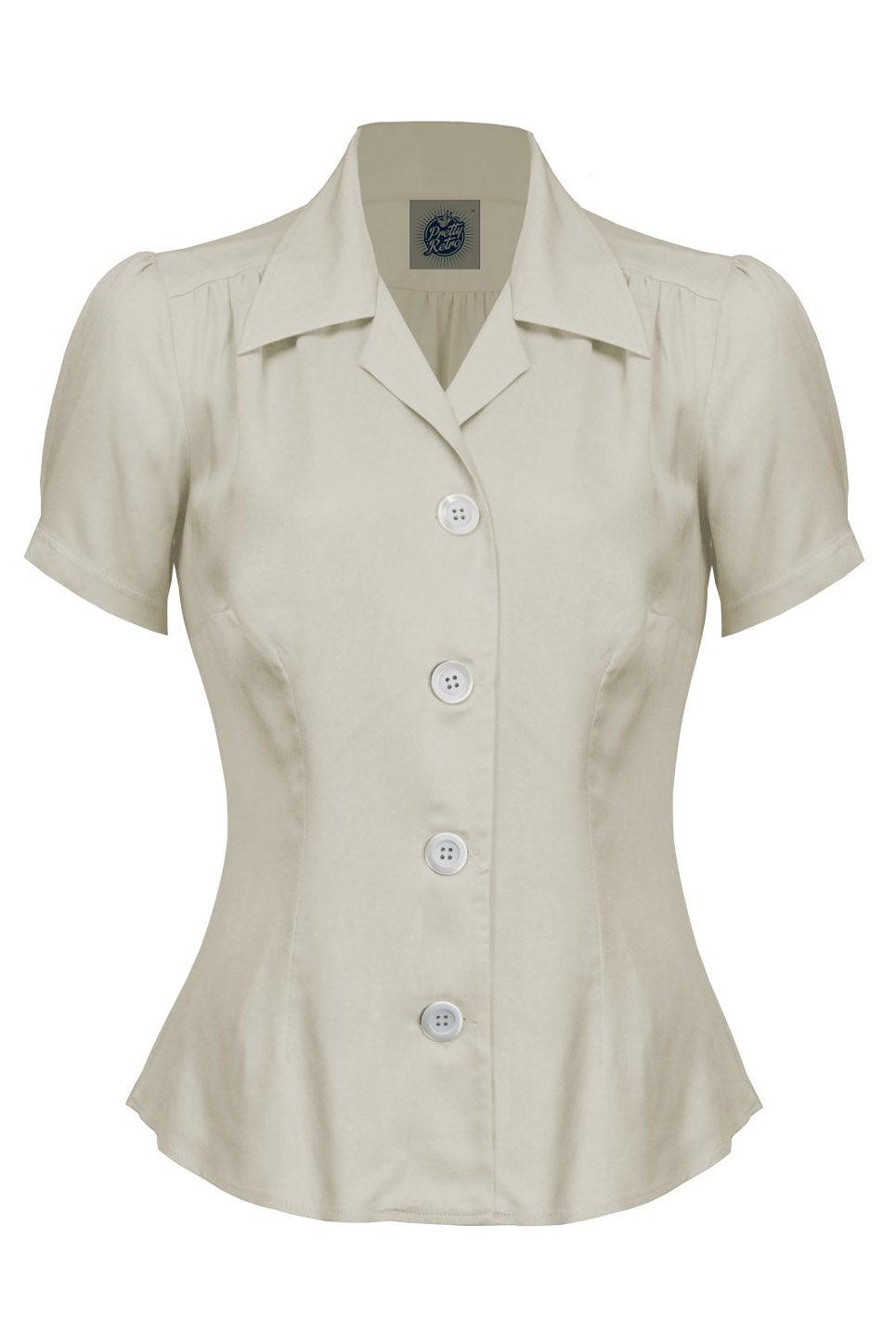 Pretty Retro 40's Blouse - Cream-Pretty Retro-Sophies.dk