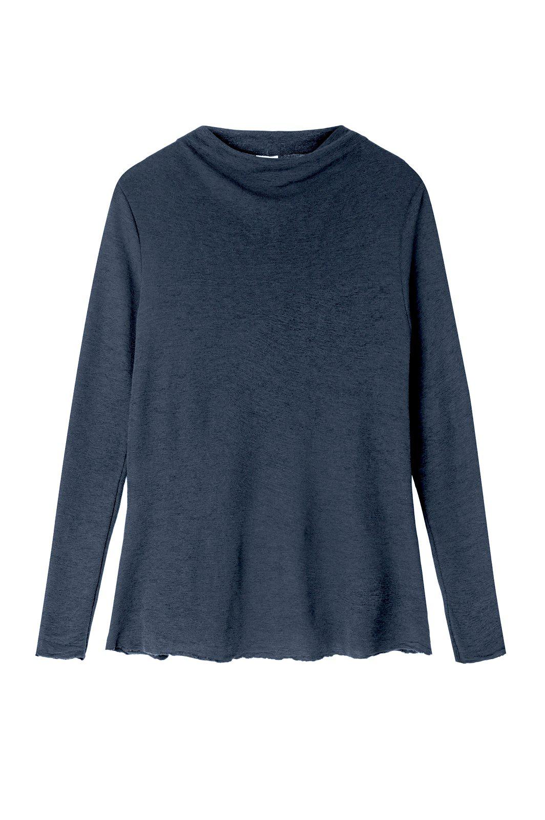 Blusbar Shirt A-line Drapped Neckline #farve_midnight-blue