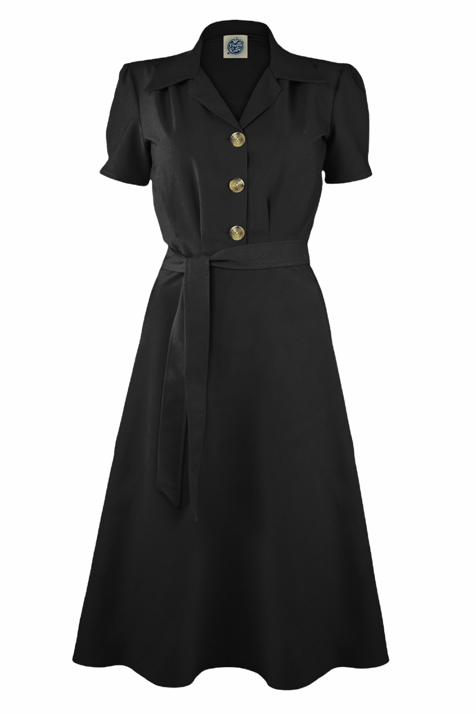 Pretty Retro Shirt Dress - Black-Pretty Retro-Sophies.dk
