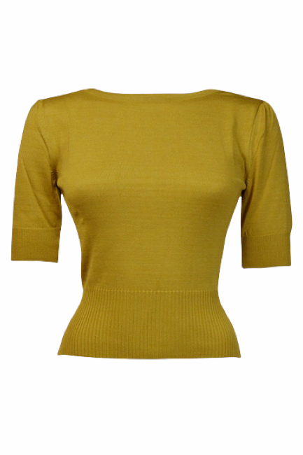 Pretty Retro Bateau Sweater - Mustard-Pretty Retro-Sophies.dk