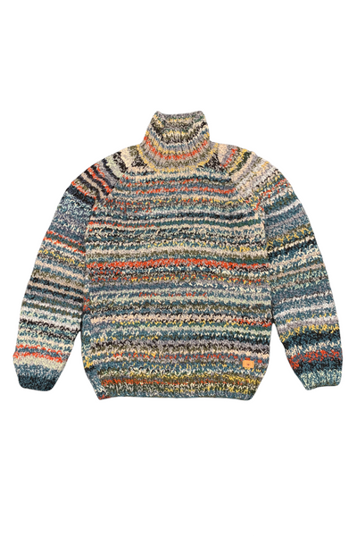 Fuza Wool Butterfly Sweater High Neck Multi #15-Fuza Wool-Sophies.dk