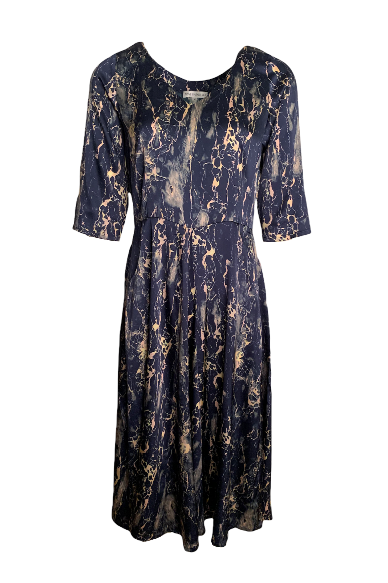 Tone Barker Jane Dress Blue Marble-Tone Barker-Sophies.dk