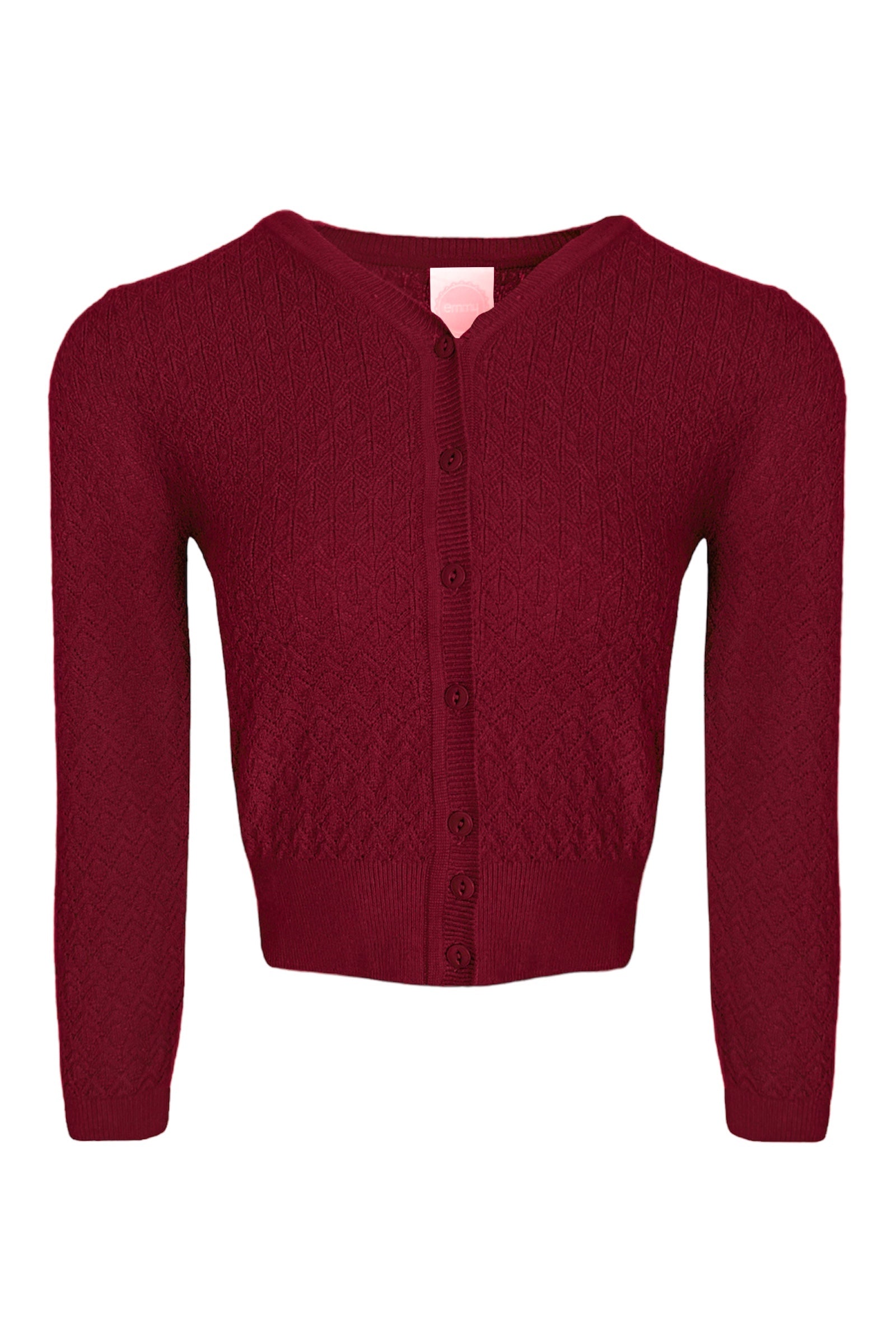 Emmy Design The Delightful Daytime Cardigan Burgundy Rød - Sophies.dk #farve_burgundy
