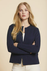 Sibin Linnebjerg Sense Cardigan Navy Mørkeblå - Sophies.dk #farve_navy