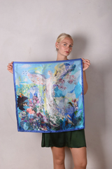 Tone Barker Silke Tørklæde Angel Blue-Tone Barker-Sophies.dk