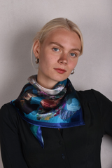 Tone Barker Silke Tørklæde Angel Blue-Tone Barker-Sophies.dk