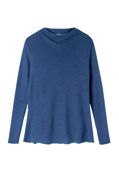 Blusbar Shirt A-line Drapped Neckline #farve_denim