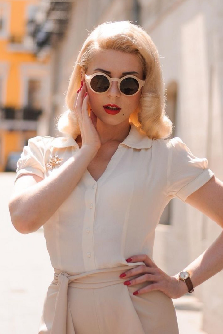 The Seamstress of Bloomsbury Judy Blouse - Cream-The Seamstress of Bloomsbury-Sophies.dk #farve_cream