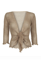 Sophies Ensfarvet Bolero #farve_taupe