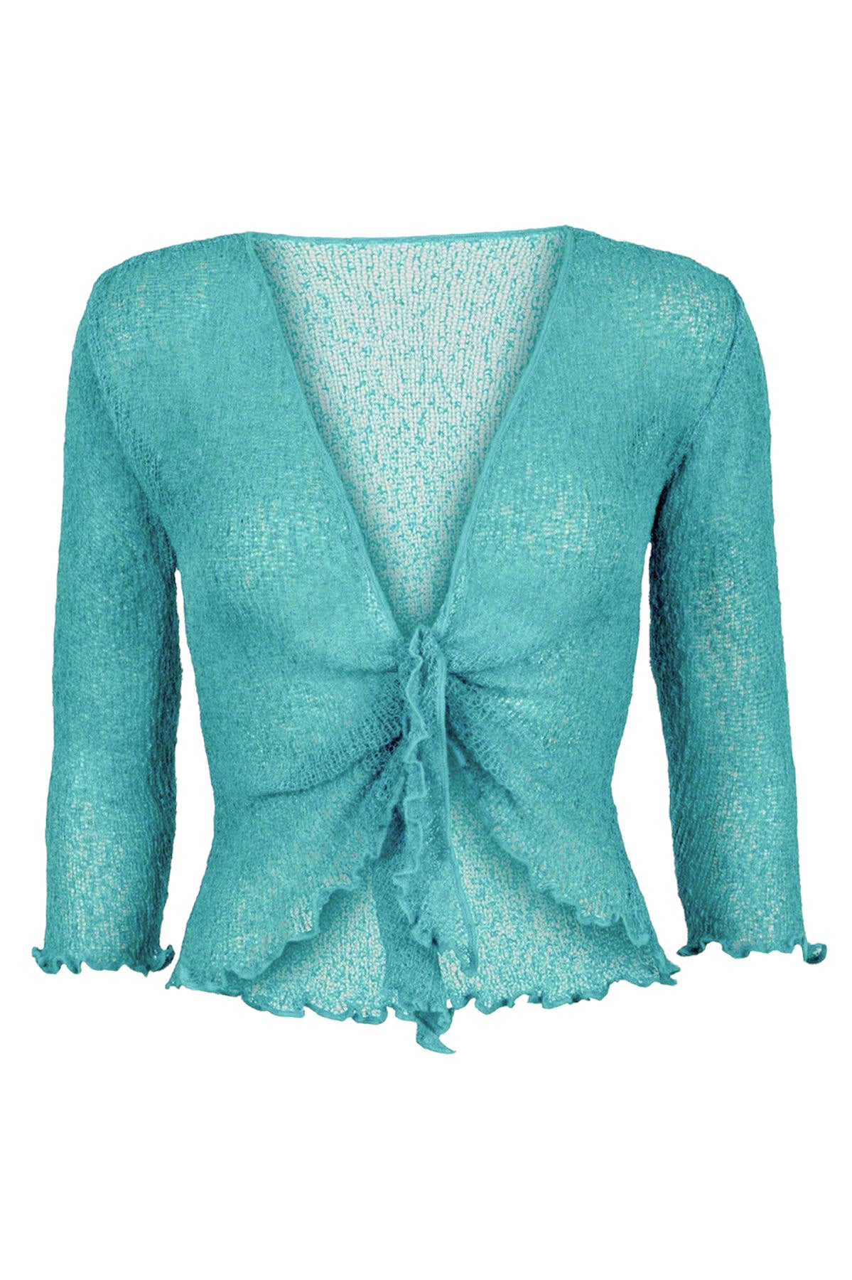 Sophies Ensfarvet Bolero #farve_teal