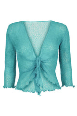 Sophies Ensfarvet Bolero #farve_teal