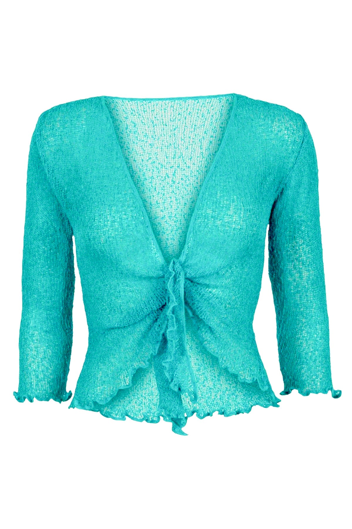 Sophies Ensfarvet Bolero #farve_aqua